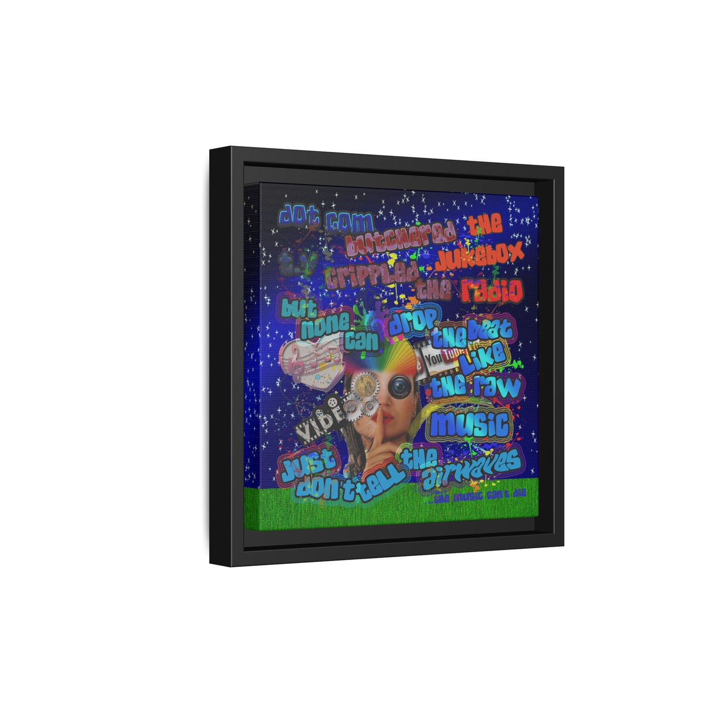drop the beat - framed canvas art ('snoops' background)