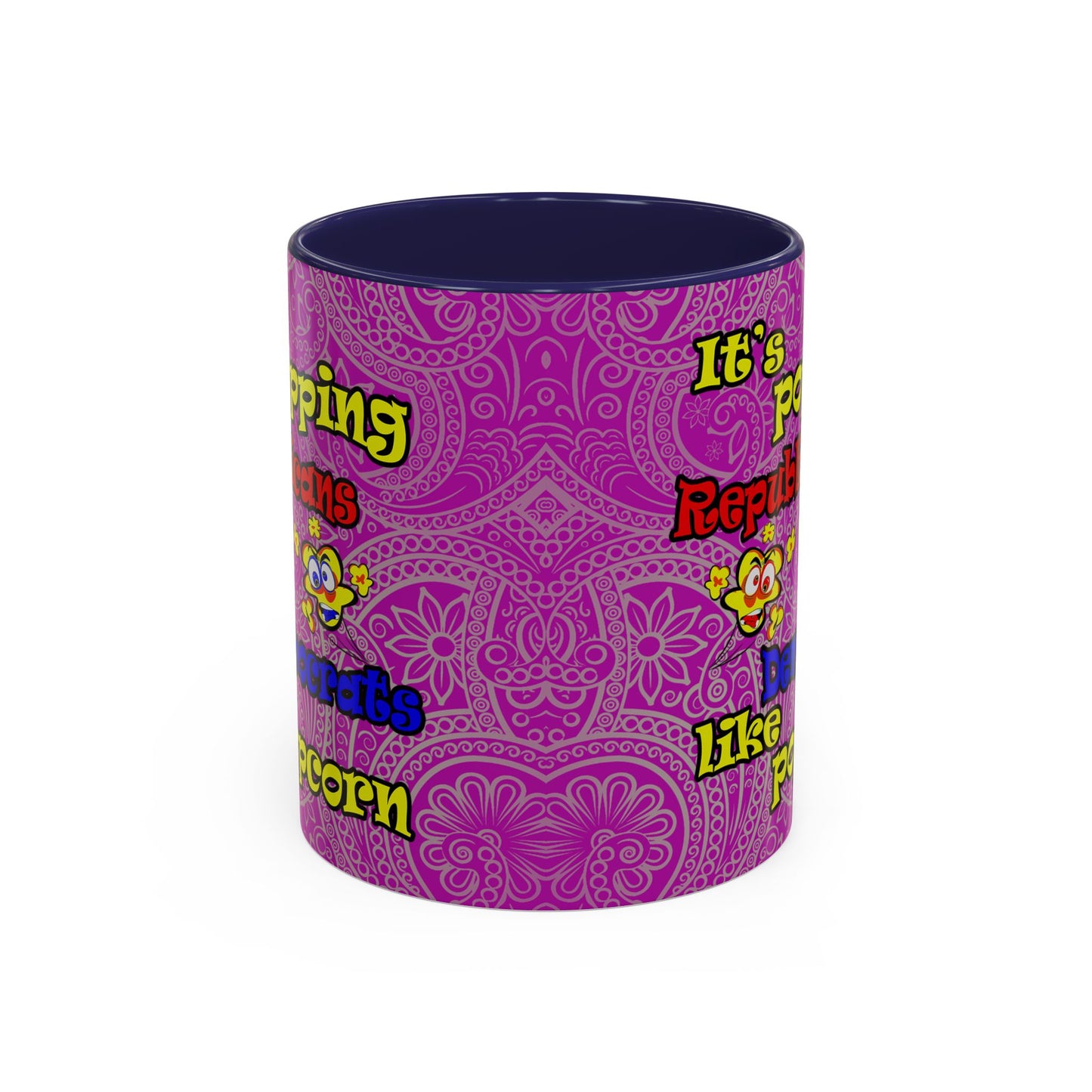popping like popcorn - Accent Mug (pink swirl)
