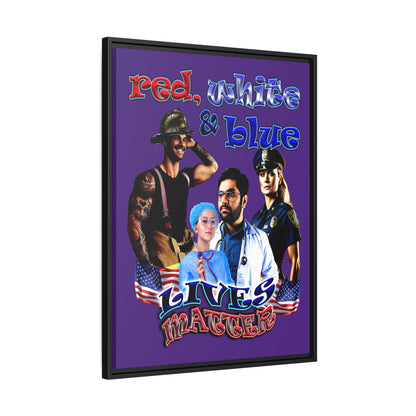rw&b lives matter - framed canvas art (purple)