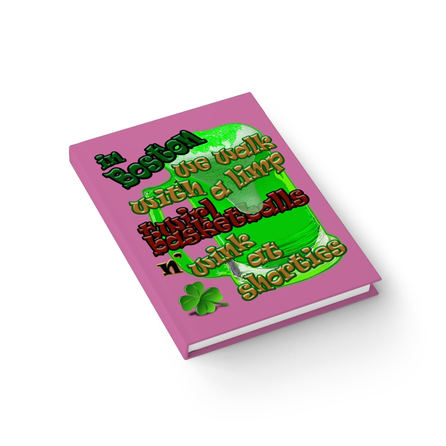 celtics logo - journal-lined (light pink)