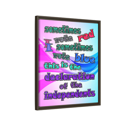 declaration of the independents - framed canvas art (light blue-pink wave)
