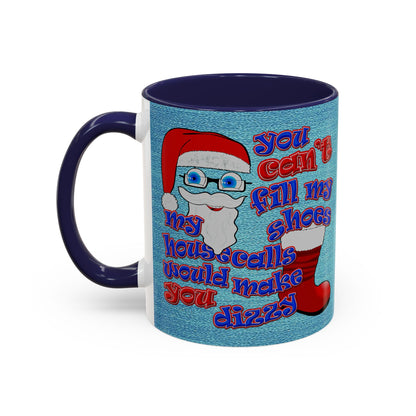 santa's shoes - Accent Mug (faded dark blue)