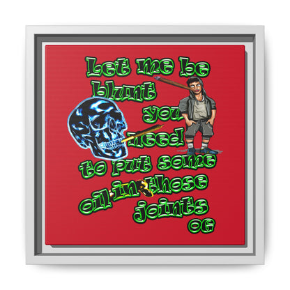 og - framed canvas art (dark red)