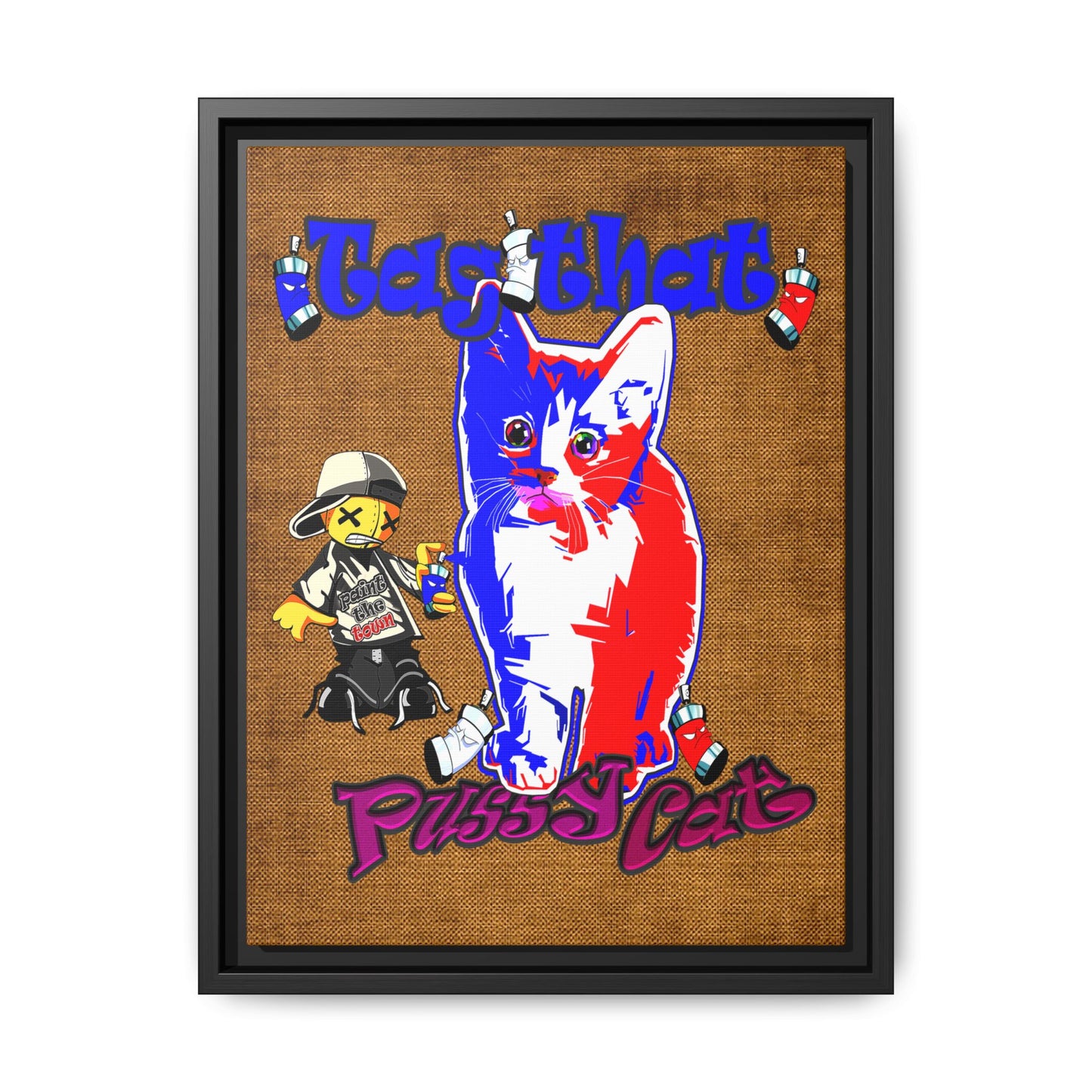 tag that - framed canvas art (brown papyrus)