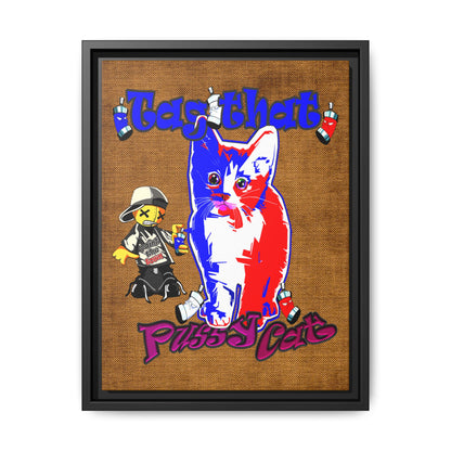 tag that - framed canvas art (brown papyrus)