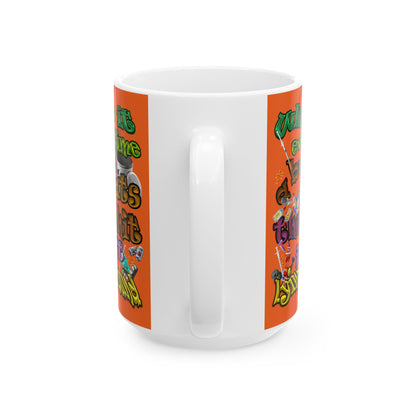the bum's shit - White Mug (orange)