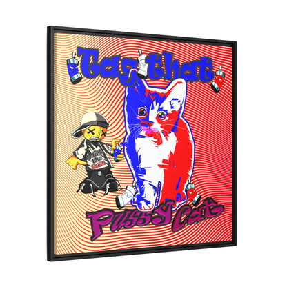 tag that - framed canvas art (yellow-orange wave)
