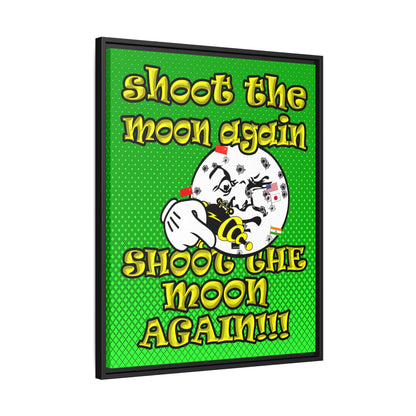 shoot the moon again - framed canvas art (logo green)