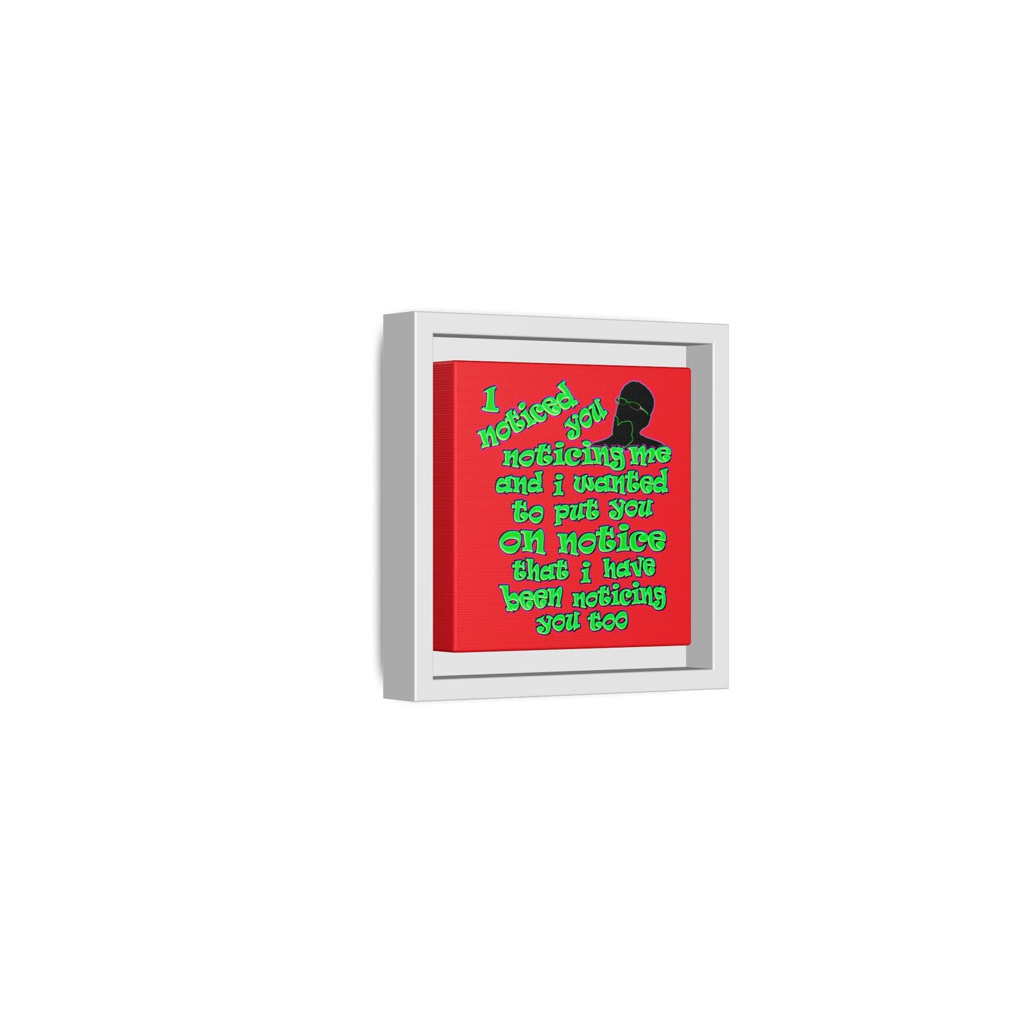 noticed you noticing - framed canvas art (red)