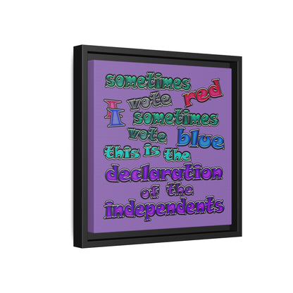 declaration of the independents - framed canvas art (light purple)