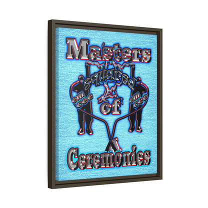 em cee squared - framed canvas art (faded blue)