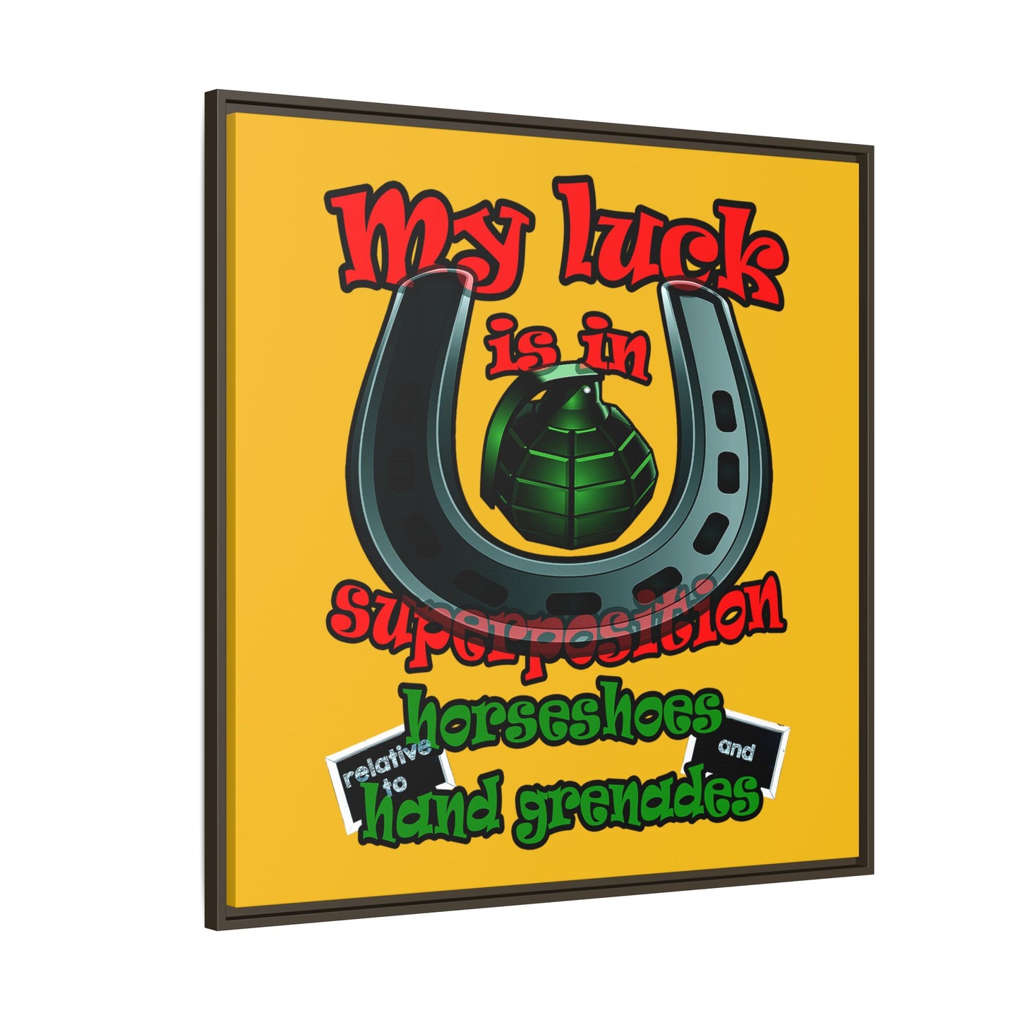 my luck - framed canvas art (yellow)