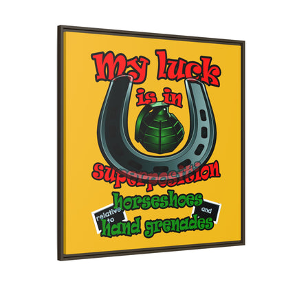 my luck - framed canvas art (yellow)