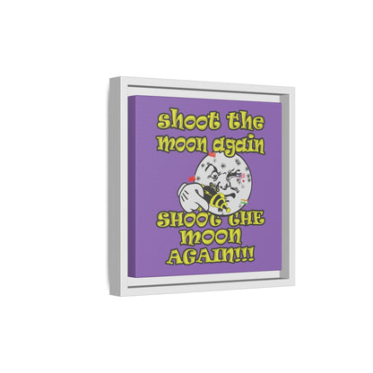 shoot the moon again - framed canvas art (light purple)