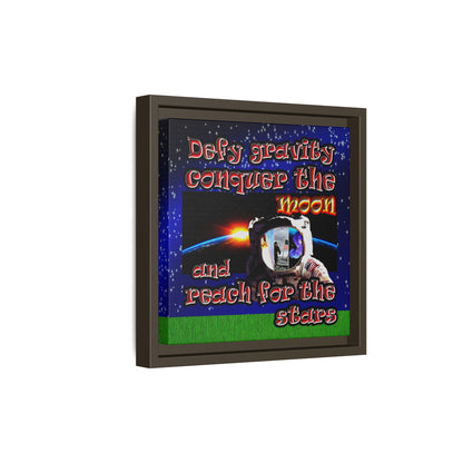 defy conquer reach - framed canvas art ('snoops' background)