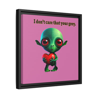 I don't care that your grey - framed canvas art (light pink)