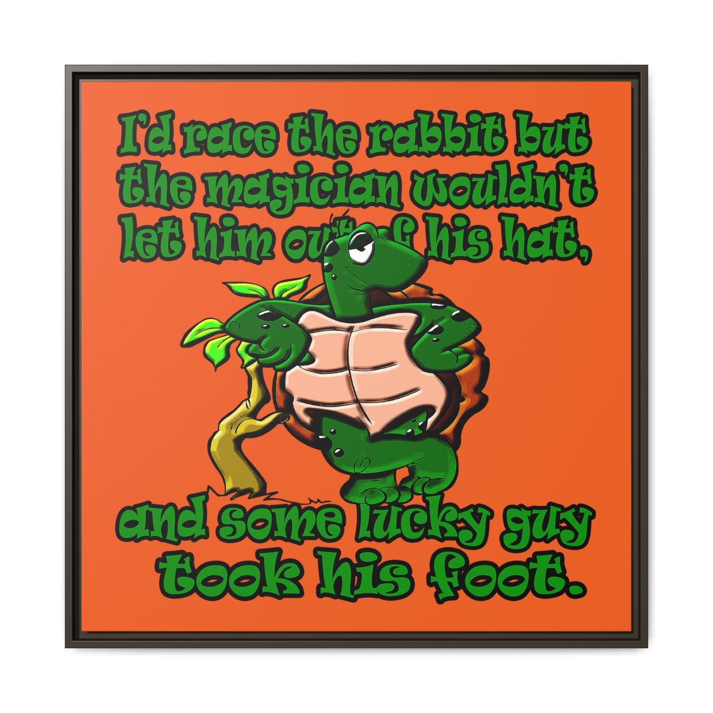 turtle race - framed canvas art (orange)