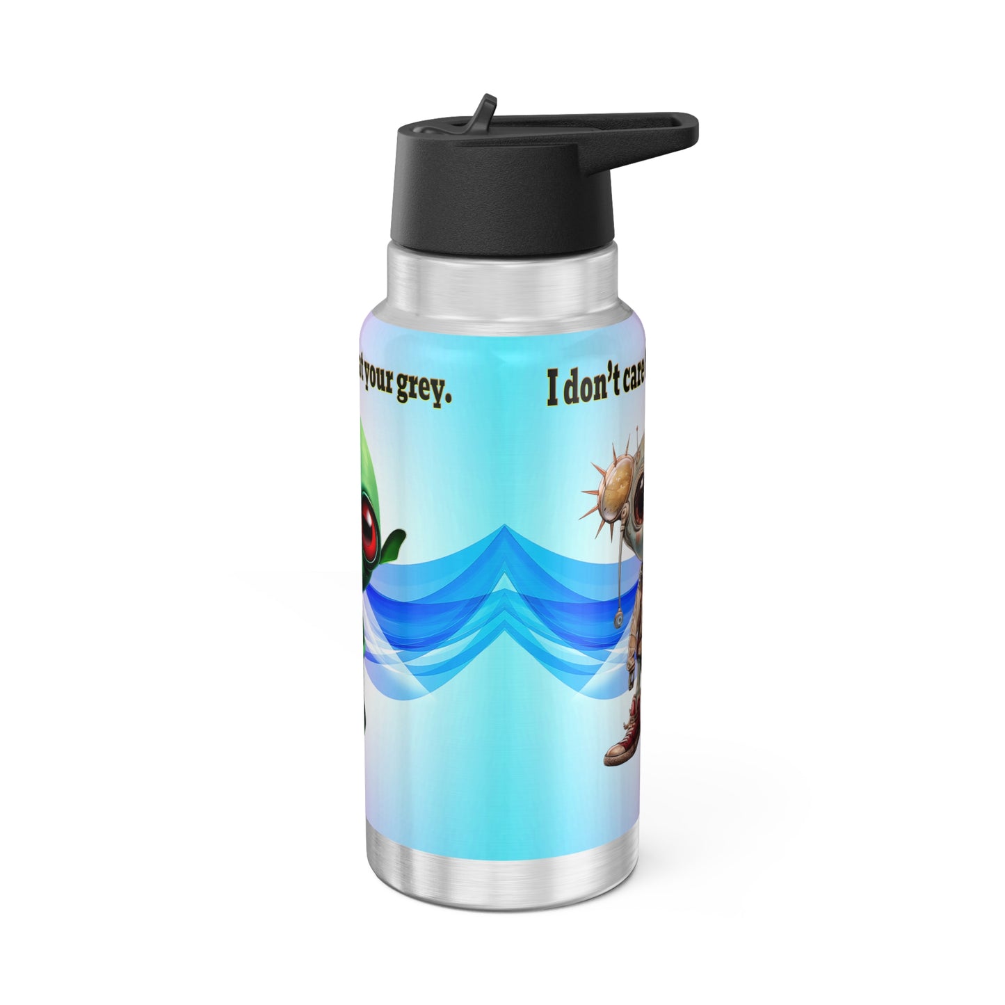 I don't care that your grey - Gator Tumbler, 32oz  (light blue-pink wave)