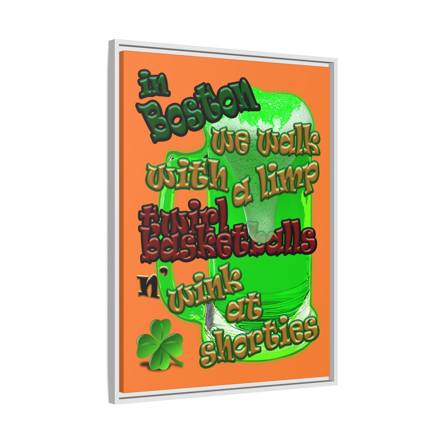 celtics logo - framed canvas art (crusta)
