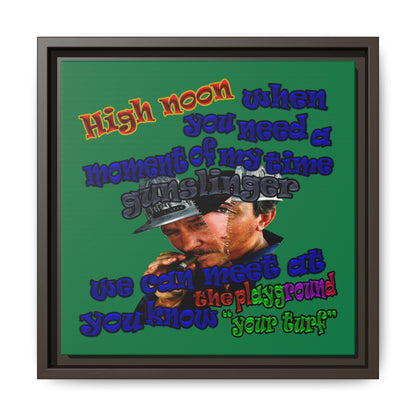 high noon - framed canvas art (dark green)