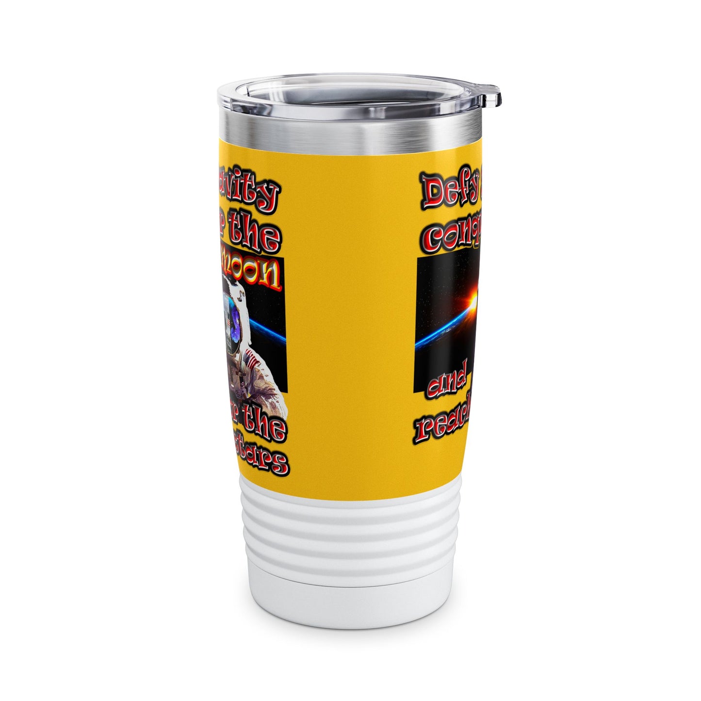 defy conquer reach - Ringneck Tumbler, 20oz (yellow)