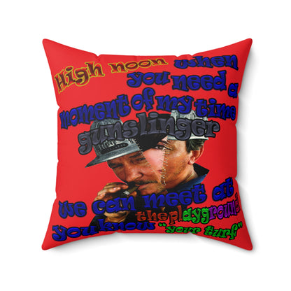 high noon - Faux Suede Square Pillow - (red)