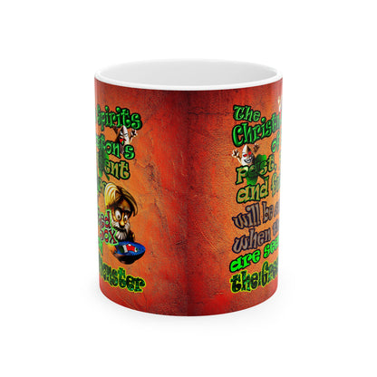 christmas spirits of boston - White Mug (burnt orange)