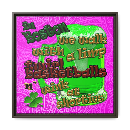 celtics logo - framed canvas art (pink swirl)