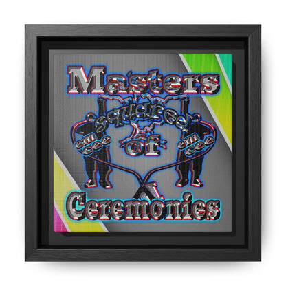 em cee squared - framed canvas art (rainbow split)