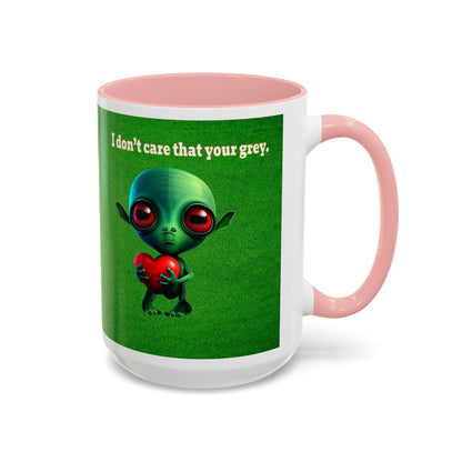 I don't care that your grey - Accent Mug (green turf)