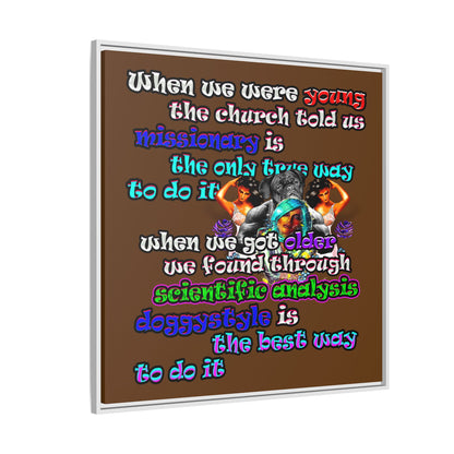 doggystyle - framed canvas art (brown)