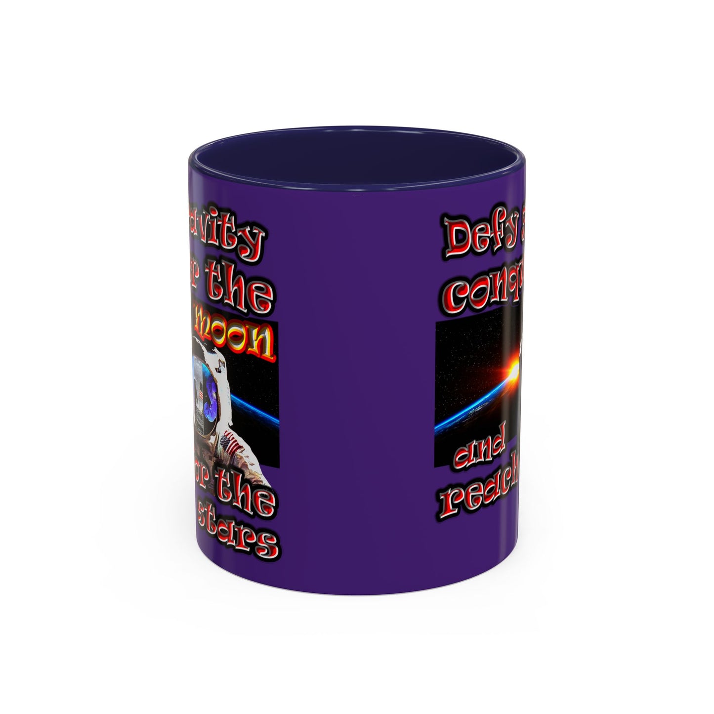 defy conquer reach - Accent Mug (purple)