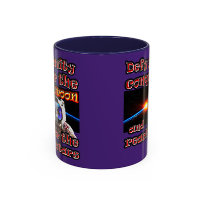 defy conquer reach - Accent Mug (purple)