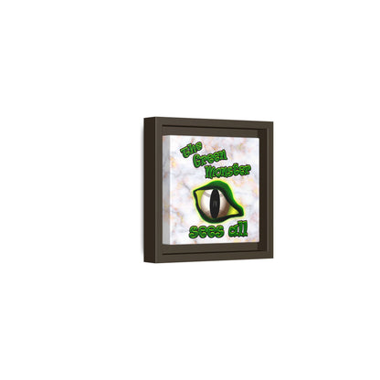 green monster - framed canvas art (white marble)