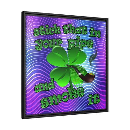 stick that in your pipe and smoke it - framed canvas art (purple wave)