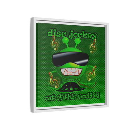 disc jockey - framed canvas art (logo green)