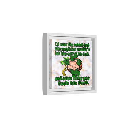 turtle race - framed canvas art (white marble)