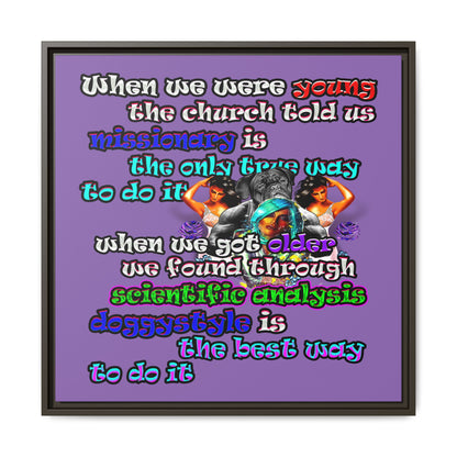 doggystyle - framed canvas art (light purple)