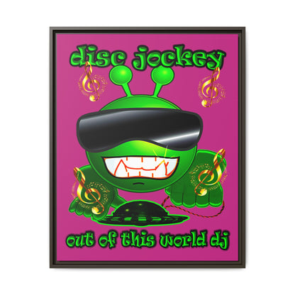 disc jockey - framed canvas art (pink)