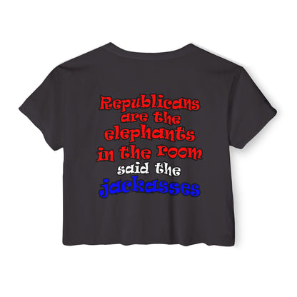 donkeys and elephants - Women's Festival Crop Top