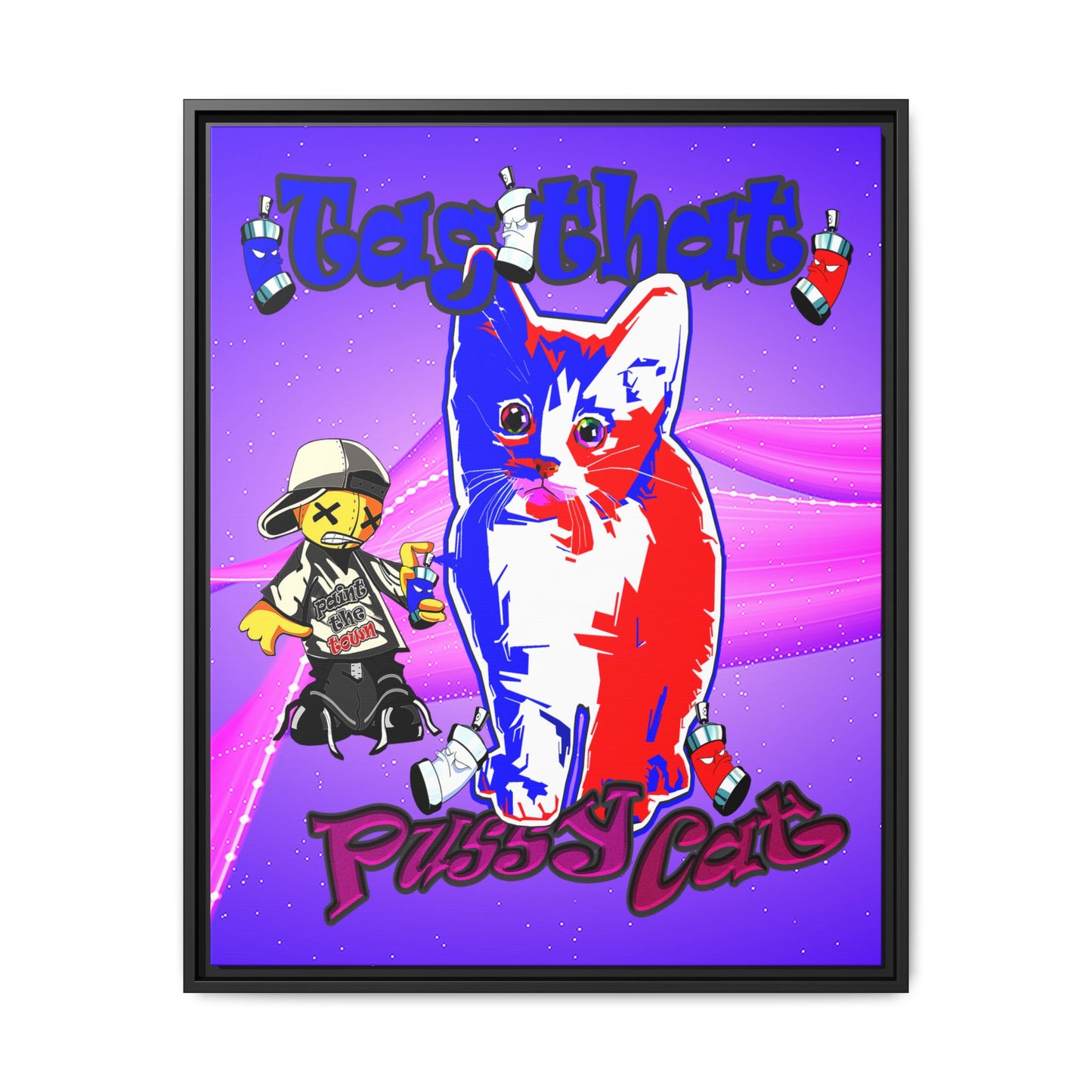 tag that - framed canvas art (purple-pink wave)