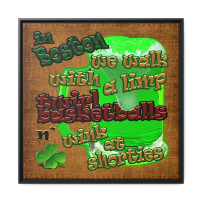 celtics logo - framed canvas art (brown papyrus)