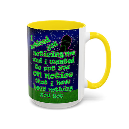 noticed you noticing - Accent Mug ('snoops' background)
