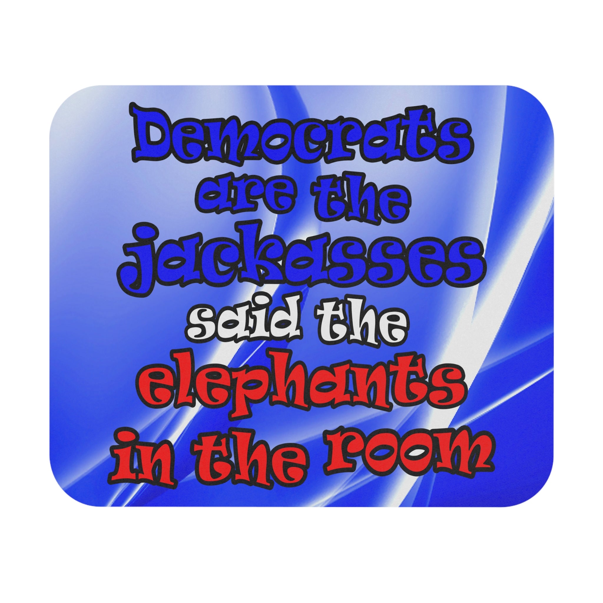 donkeys and elephants - Mouse Pad (Rectangle) (blue-white wave)