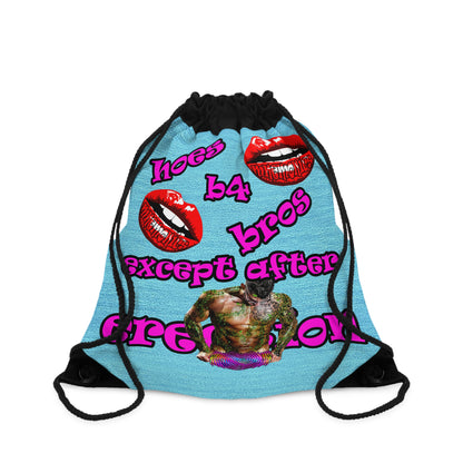 hoes b4 bros - Drawstring Bag (faded blue)