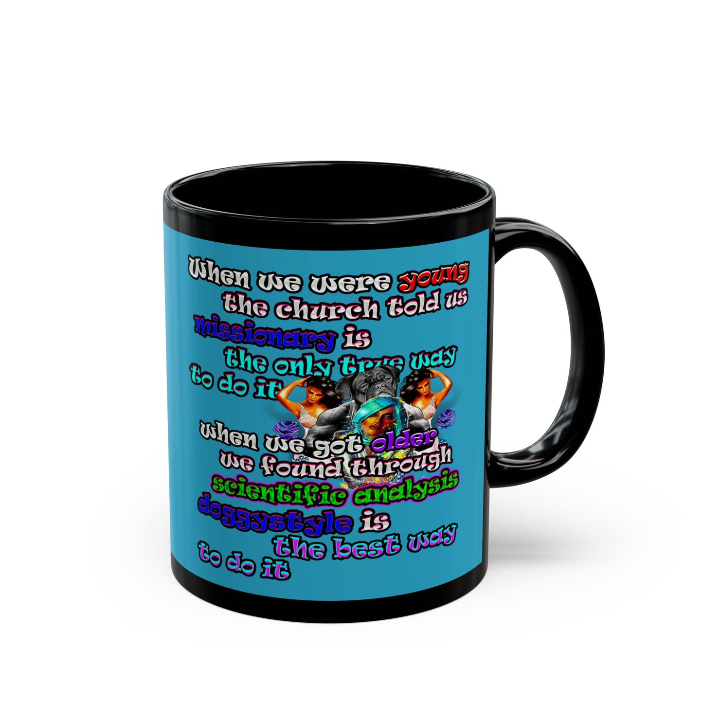 doggystyle - Black Mug (turquoise)