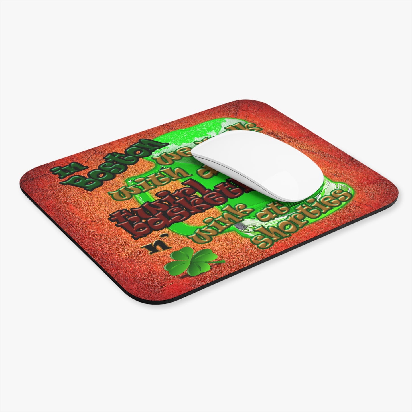 celtics logo - Mouse Pad (Rectangle) (burnt orange)