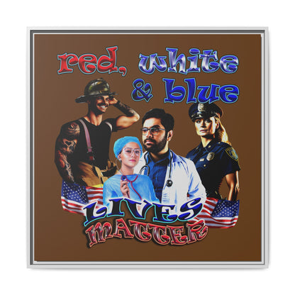 rw&b lives matter - framed canvas art (brown)