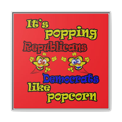 popping like popcorn - framed canvas art (red)