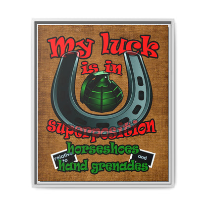 my luck - framed canvas art (brown papyrus)